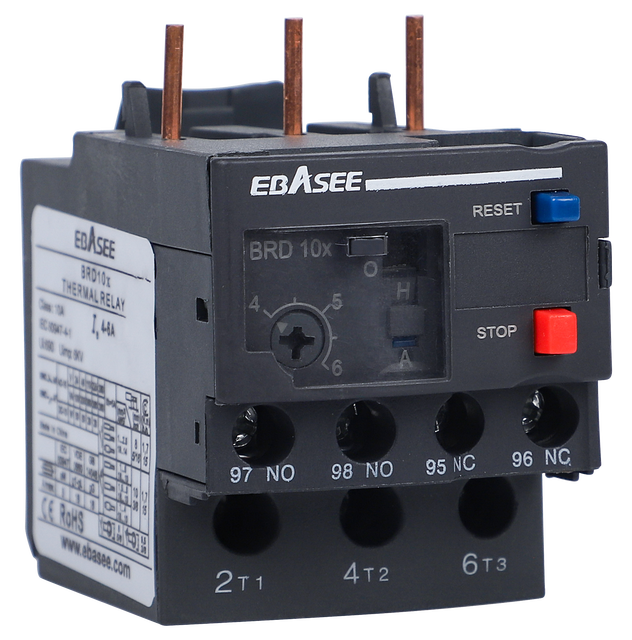 Customized Distribution Dark Grey Three Phase Electronic Overload protection Thermal Relay for Matching Contactor