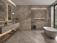 Dalles et carreaux de marbre en bois brun Obama à coupe transversale pour revêtements muraux, revêtements de sol, escaliers, plans de travail, crédences et coupés sur mesure