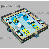 Île flottante aquatique gonflable pour l'extérieur, parc aquatique gonflable avec parcours d'obstacles pour adultes