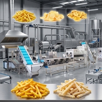 Multifunctionele productielijn voor frites, automatische aardappelverwerkingslijn voor diepvriesfrites en aardappelchips