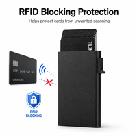 Portefeuille magnétique pour téléphone avec blocage RFID, porte-cartes pop-up en aluminium MagSafe avec logo personnalisé TC101MG