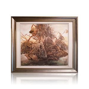 Peinture Murale sur Toile en Grès Style Fleur Moderne Faite à la Main pour Décoration Intérieure et Ornement, Magnifique Œuvre Florale - Product Image 1