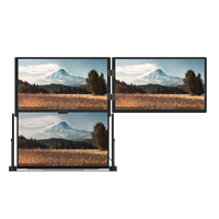 Moniteur portable double sans pilote OEM 15,6 pouces 1080P IPS pliable, extension d'écran d'ordinateur portable Type-C avec haut-parleur intégré