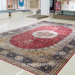 <span class=keywords><strong>Alfombra</strong></span> de seda tejida a mano grande de 12x18 pies, <span class=keywords><strong>alfombra</strong></span> <span class=keywords><strong>radiante</strong></span> enorme para decoración del hogar, medallón, <span class=keywords><strong>alfombra</strong></span> para Villa - Product Image 3
