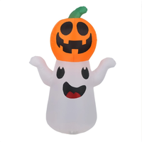 Hantu Tiup Bercahaya, Hantu Putih Seram & Dekorasi Labu Halloween untuk Pesta di Halaman Luar Ruangan