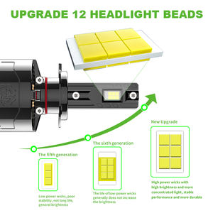 YUFING X9 300w meilleur phare LED H4 500 watts Bi lentille LED jaune AC phare LED pour moto H4 phare LED - Product Image 3