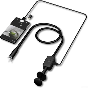 מצלמה מיני לבדיקת צנרת עמידה למים עם אנדוסקופ USB, טופר איסוף מגנטי, עדשת HD, 6 נורות LED, IP67 - Product Image 1