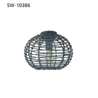 Plafonnier LED rond moderne en rotin pour chambre à coucher, lampe de plafond pour couloir, salon