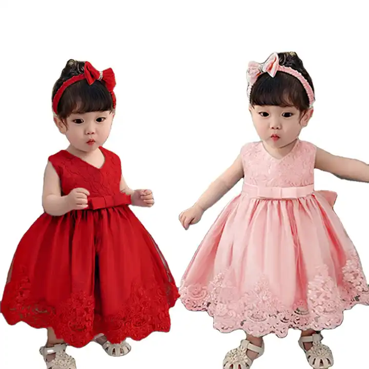 B91xZ Party Dresses For Girls Toddler Clothes Gown Girl Party Princess Kid  Lace Sleeveless Dress Tulle Girls Pink,Size 6-7 Years - Walmart.com