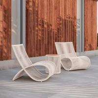 Ensemble de chaises longues d'extérieur résistantes aux intempéries, structure en aluminium, meubles en corde tressée à la main pour villa, maison d'hôtes, hôtel, jardin, balcon