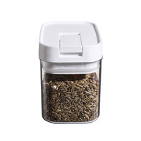 Bocal hermétique écologique sans BPA en plastique alimentaire pour céréales, café, haricots, pâtes – Récipient de rangement empilable pour garde-manger