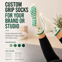 Chaussettes de yoga pour femmes, mi-mollet, tricotées, antidérapantes, pour Pilates, personnalisées, absorbant la transpiration, respirantes, avec grip pour le sol, toutes saisons