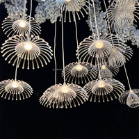 10 Lumière Lustre 20cm Pissenlits Blanc Chaud Blanc Bleu pour Fête De Mariage Led Plafonnier Décoration Lumières