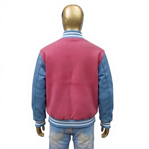Chaqueta Bomber Casual de Invierno para Mujer, Color Rosa, con Mangas de Lana, Transpirable, con Cierre y Tejido de Punto - Product Image 2