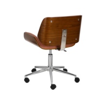 Chaise de bureau moderne en bois courbé, ergonomique, pivotante, avec roulettes, réglable en hauteur, en tissu