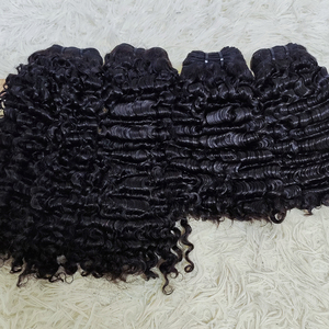 Letsfly 11A Cheveux humains bouclés birmans, mèches de cheveux naturels noirs, 12-22 pouces, lisses, double trame, cheveux humains - Product Image 4