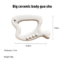 Outil d'acupression en céramique à la vitamine C de marque naturelle Gua Sha en forme de cuillère striée Fonction musicale pour le massage du corps et du visage