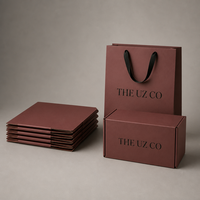 Coffret cadeau de luxe avec logo personnalisé, boîte rigide, sac en papier assorti, carte de vœux et enveloppe pour l'emballage de la marque