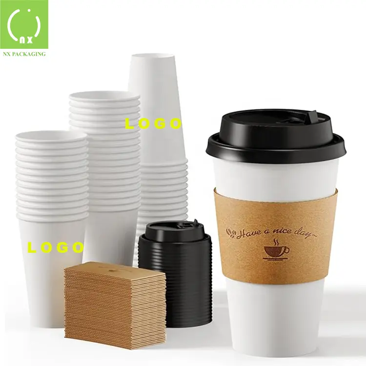 Hot Sale Aangepaste Logo Wegwerp Eco Vriendelijke Drank Koffie Papier Cup