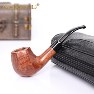 MUXIANG Rosewood Smoking Pipe Bent Type 9mm Filter Solid Wood Tobacco Pipe For Personal Gift - Product Image 1