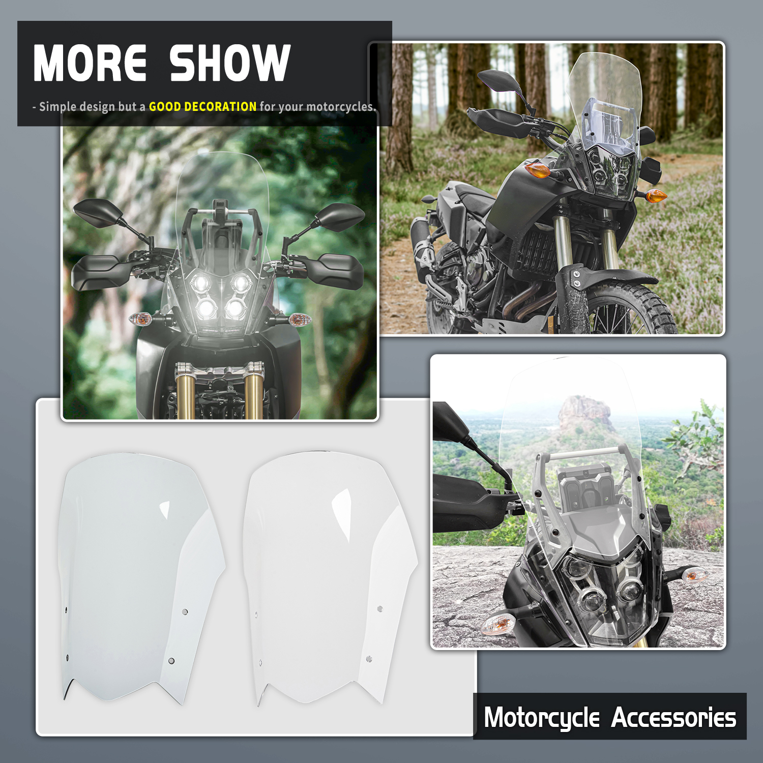 PUIG TOURING WINDSHIELD WITH DEFLECTOR YAMAHA XT 1200 ZE SUPER TENERE 2014- 2020, LIGHT SMOKE - Euro 192.99