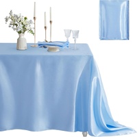 Nappe en polyester satiné couleur unie 152x213cm pour mariage, fête, anniversaire, hôtel, restaurant, vente en gros
