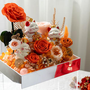 2025 ans fleur éternelle boîte carrée acrylique Premium cadeau mi-automne Festival présent pour petite amie saint valentin <span class=keywords><strong>Obest</strong></span> qualité - Product Image 5
