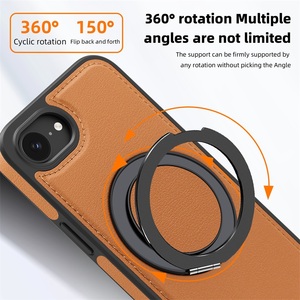 <span class=keywords><strong>Custodia</strong></span> per telefono in <span class=keywords><strong>pelle</strong></span> con supporto ad anello a 360° e magnetica per <span class=keywords><strong>Apple</strong></span> iPhone 17e / 16e / SE, Cover per ricarica wireless per iPhone 16e - Product Image 4