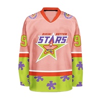 Logo tim kustom pakaian hoki 100% poliester kain jaring Tackle Jersey hoki es tersublimasi