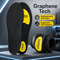 Semelles de chaussures ergonomiques en graphène, antibactériennes, anti-odeurs, à absorption des chocs, avec soutien de la voûte plantaire