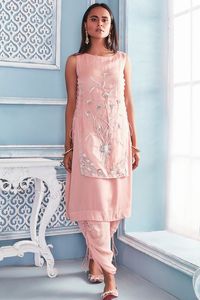 LATEST--BEAUTIFUL--EMBROIDERY SUR ÉLÉGANT KAMEEZ AVEC DHOTI PANTALON ROBE-pour Partie-PORTER et DE MARIAGE @ 2021 - Product Image 2