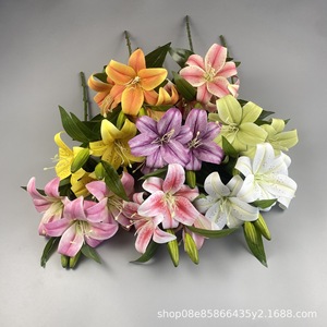 Lys artificiels à branche unique BH-01, haute simulation, pour décoration de mariage et de maison - Product Image 3