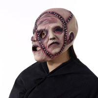 Masque d'Halloween Zonghong HF à trois faces en latex souple, simulation de visage d'horreur, pour adulte, DIY, 4 couleurs numériques