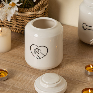 Ceramic Pet Cremation <strong>Urn</strong> for Ashes, Sealed Lid Memorial <strong>Urn</strong> for Dogs and <strong>Cats</strong>, Pet Funeral Supplies - Product Image 1