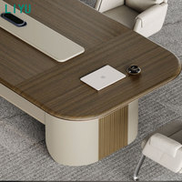 Table de conférence moderne Liyu en panneaux de bois de grande taille pour 12 personnes, extensible pour les réunions au bureau, à l'hôtel ou à l'école