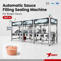 Machine de remplissage et de scellage de gobelets pour sauce à burger, 6 voies SKP-6, 240-270 gobelets/min, remplissage 1-350g, CE/SGS/ISO 9001, Fabricant