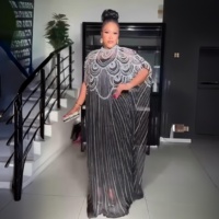 Robe africaine 2 pièces ample grande taille avec sous-vêtements, robe de soirée formelle à sequins, caftan fait main, tenue de mariage musulmane modeste