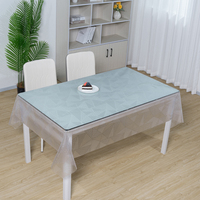 Nappe en vinyle transparent gaufré 3D RNPT, protection de table imperméable en PVC, couverture décorative pour salle à manger
