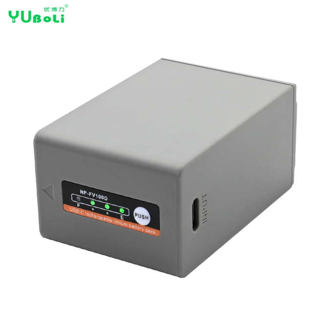 For Sony NP-FV100 Rechargeable Lithium Battery Pack Built-in Type-C Port for Sony HDR Series Video Cameras