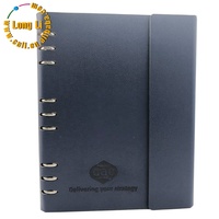 Organiseur portable A4 classique en cuir PU avec anneaux métalliques magnétiques, disponible en couleurs promotionnelles, carnet de notes/agenda