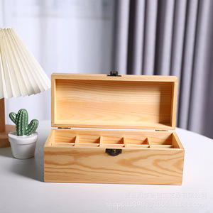 Bamboo or wooden box <b>with</b> lock, <b>dressing</b> <b>table</b> <b>storage</b> box, wooden packaging box, ornament, gift box, essential oil <b>storage</b> box - Product Image 2