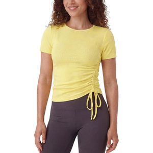 Top de Yoga Personalizado para Mujer, Manga Corta, con Cordón Lateral Ajustable, Camiseta Deportiva Acanalada para Pilates, Danza y Fitness - Product Image 2