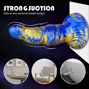 Monster consolador <span class=keywords><strong>de</strong></span> silicona gruesa para hombres y mujeres Unisex suave color mezclado pene simulado realista juguete sexual <span class=keywords><strong>de</strong></span> silicona líquida - Product Image 4