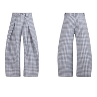 Pantalon plissé décontracté classique et confortable pour homme, coupe ample, en coton de haute qualité, style costume à carreaux, vente en gros