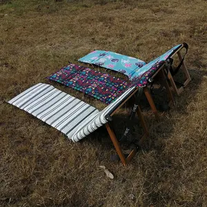 도매 나무 접이식 휴대용 일광욕 피크닉 다시 휴식 모래 증거 무료 방수 조절 접이식 비치 의자 매트