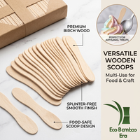 Bâtonnets de crème glacée en bois de bouleau écologiques jetables, sans éclats, mini-cuillères de dégustation pour gelato, conformes aux normes alimentaires