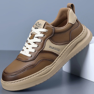 รองเท้าหนังลำลองผู้ชายแบบผูกเชือก แฟชั่น น้ำหนักเบา สไตล์เดินเล่น สีน้ำตาล รุ่น 9220 - Product Image 1