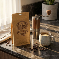 Sacs refermables personnalisés en papier kraft réutilisables pour grains de café 250g 500g 1kg, sachets à valve en aluminium pour aliments pour bébés et café