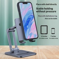 Support de bureau universel pliable pour deux téléphones/tablettes, portable, en alliage de zinc, pour diffusion en direct
