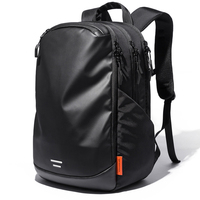 Tas Ransel Laptop Bisnis Anti Air dengan Kompartemen, Penutup Ritsleting USB, Bahan Nylon, Lapisan Poliester, Gaya ENGLAND, Unisex, Kapasitas 24L